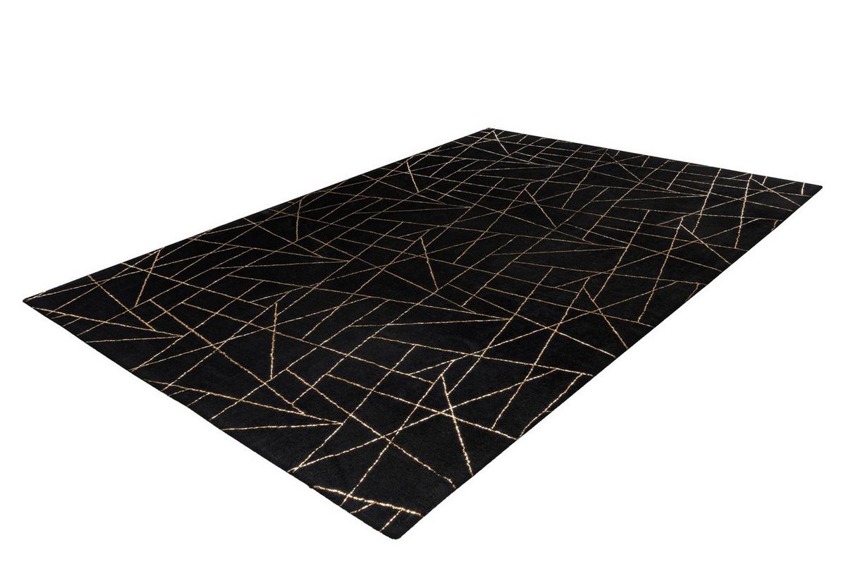 Teppich Bijou Schwarz/goldfarben, 160x230 Cm - Goldfarben/Schwarz, LIFESTYLE, Textil (160/230cm)