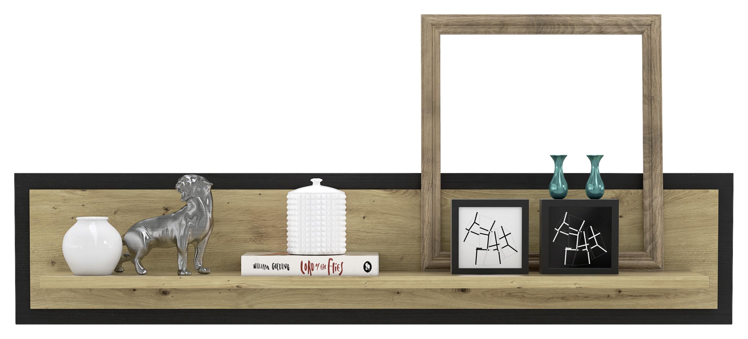 Wandboard Trondheim B: 140 cm Artisan Eiche Dekor - Eichefarben/Schwarz, Basics, Holzwerkstoff/Kunststoff (140/29,6/23,4cm) - Livetastic