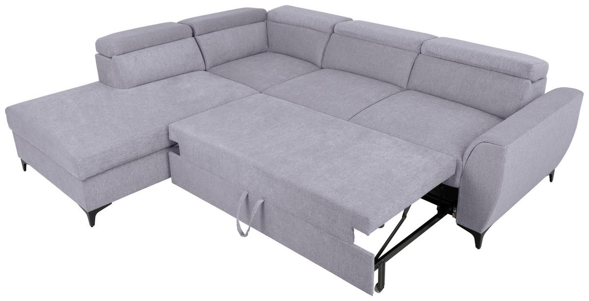 Ecksofa Lapis Grau S: 217/255 Cm - Schwarz/Grau, KONVENTIONELL, Textil (217/255cm) - MID.YOU