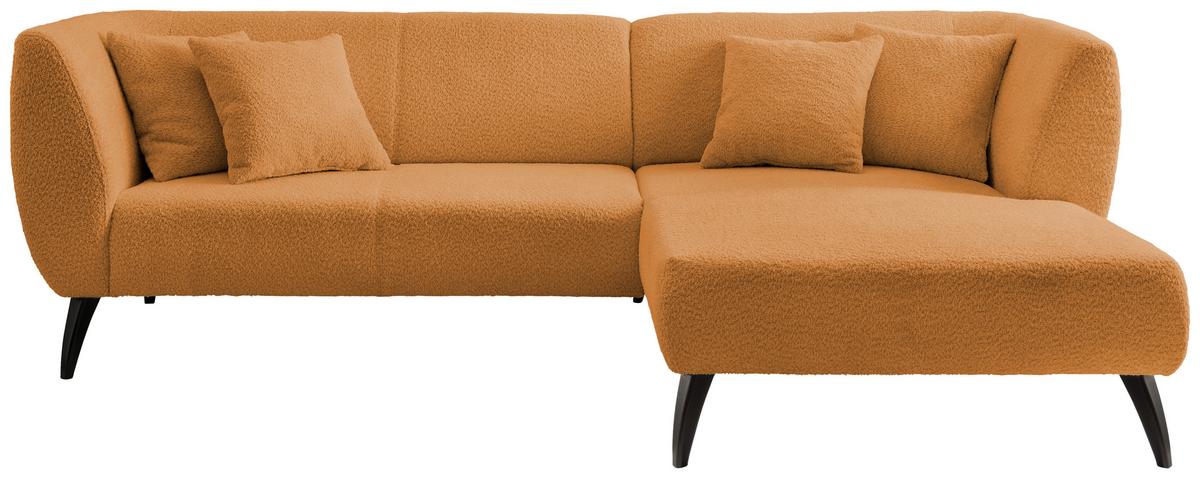 Ecksofa Colori Goldfarben S: 264/160 cm - Goldfarben/Schwarz, MODERN, Holz/Textil (264/160cm) - MID.YOU
