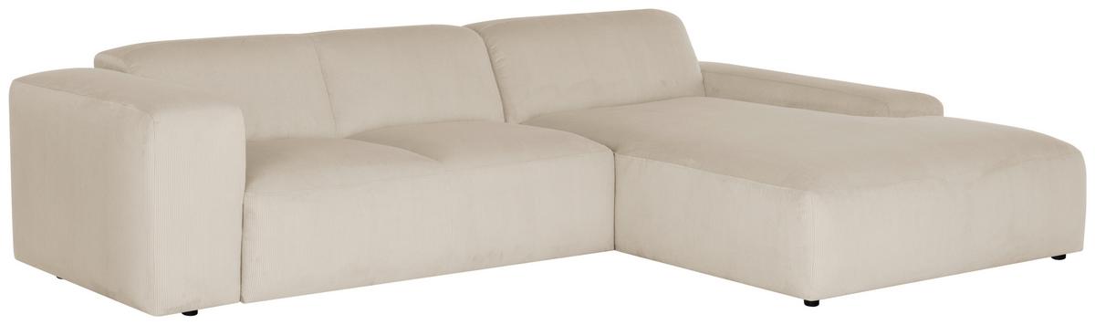 ECKSOFA Hannah Beige S: 304x200cm - Beige/Schwarz, Design, Textil (304/200cm) - MID.YOU