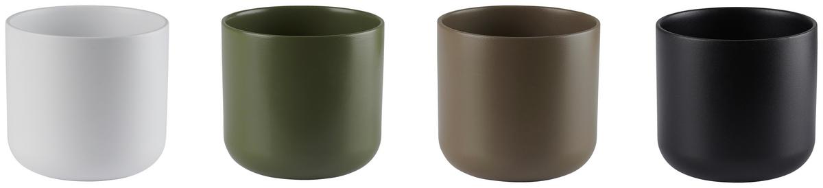 Obal na kvetináč LUIS - čierna/biela, Modern, keramika (26,5/26cm) - Mömax