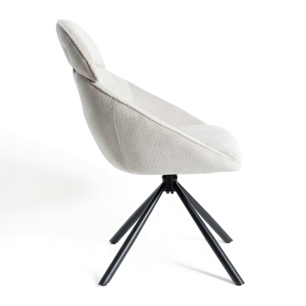 Stolička s podrúčkami Maira, bledo-sivá, s látkovým poťahom - čierna/svetlosivá, Modern, kov/textil (59,5/93/66cm) - Bessagi Home
