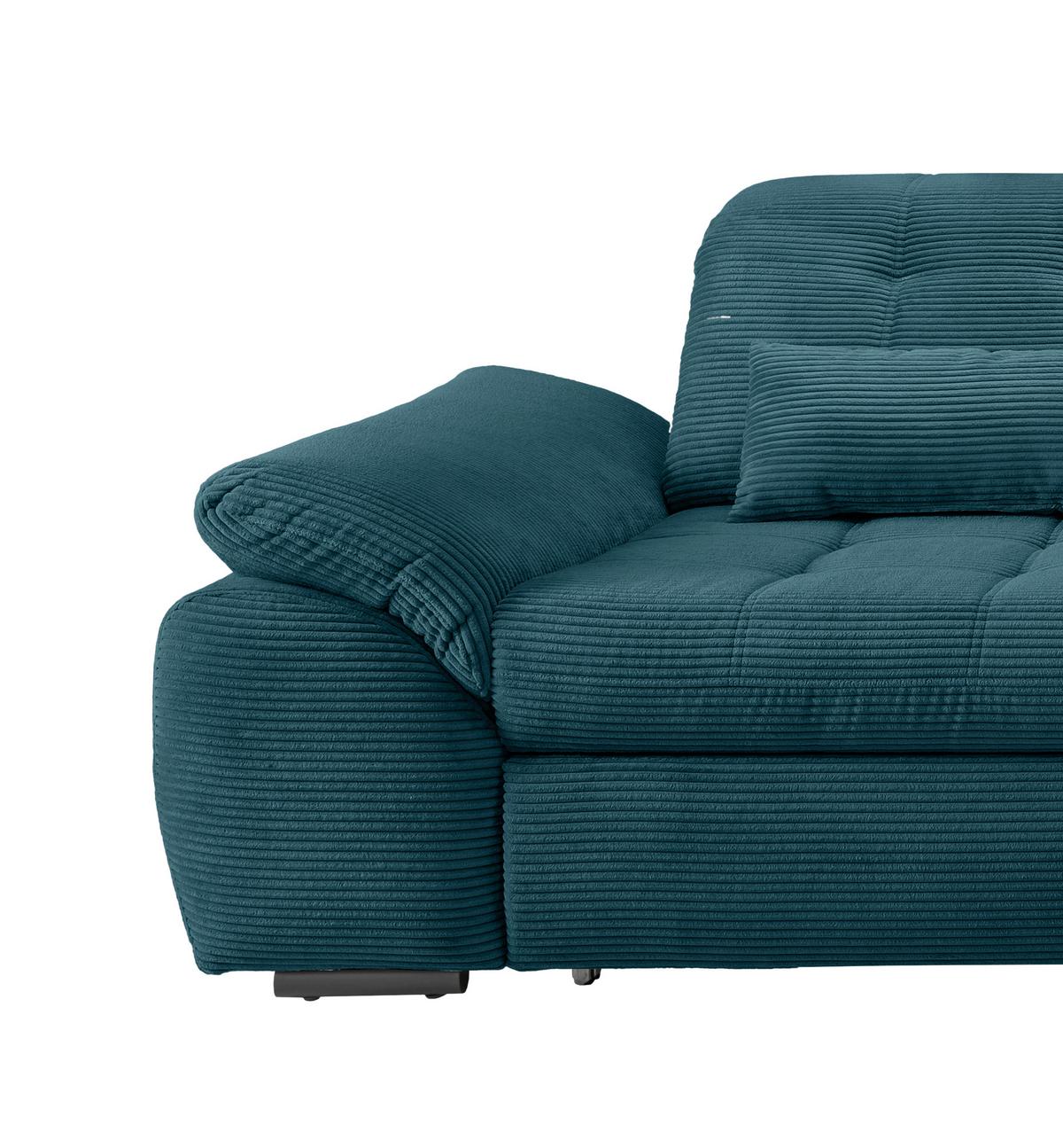Ecksofa mit Bettkasten Rigatti Petrol S: 314x184 cm - Petrol/Schwarz, MODERN, Textil (314/184cm) - Livetastic