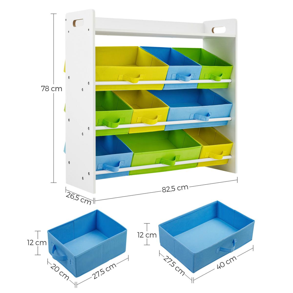 Toy Storage Shelf Multicolor B: 82,5 Cm - Multicolor, MODERN, Holzwerkstoff/Textil (82,5/78/26,5cm) - MID.YOU