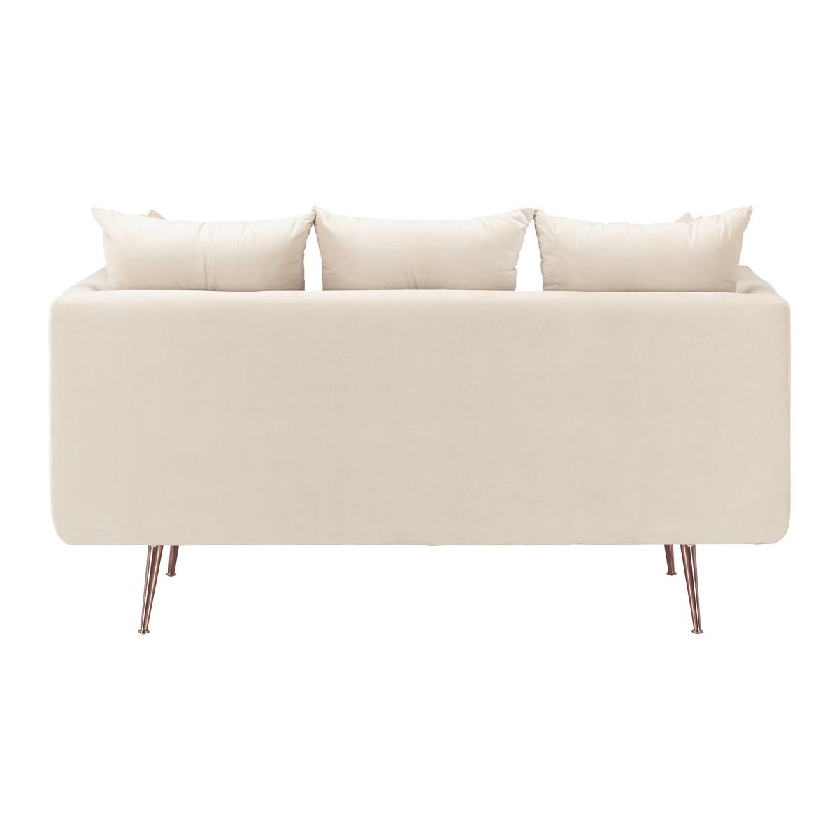 Dvoumístná pohovka LUIS, béžový samet - barva růžového zlata/béžová, Moderní, kov/dřevo (155/87/87cm) - Bessagi Home