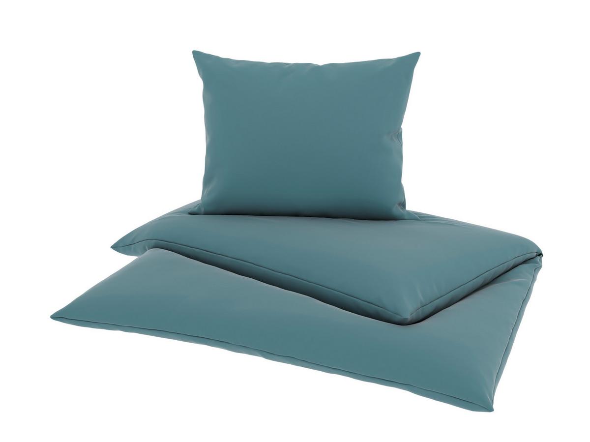 Bettwäsche 140x200 Cm Lydia Satin, Rauchblau - Blaugrau, MODERN, Textil - Luca Bessoni