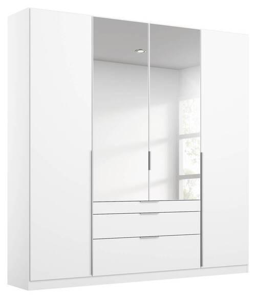 Drehtürenschrank 181cm Alabama, Weiß - Silberfarben/Weiß, MODERN, Holzwerkstoff (181/229/54cm) - Rauch Möbel