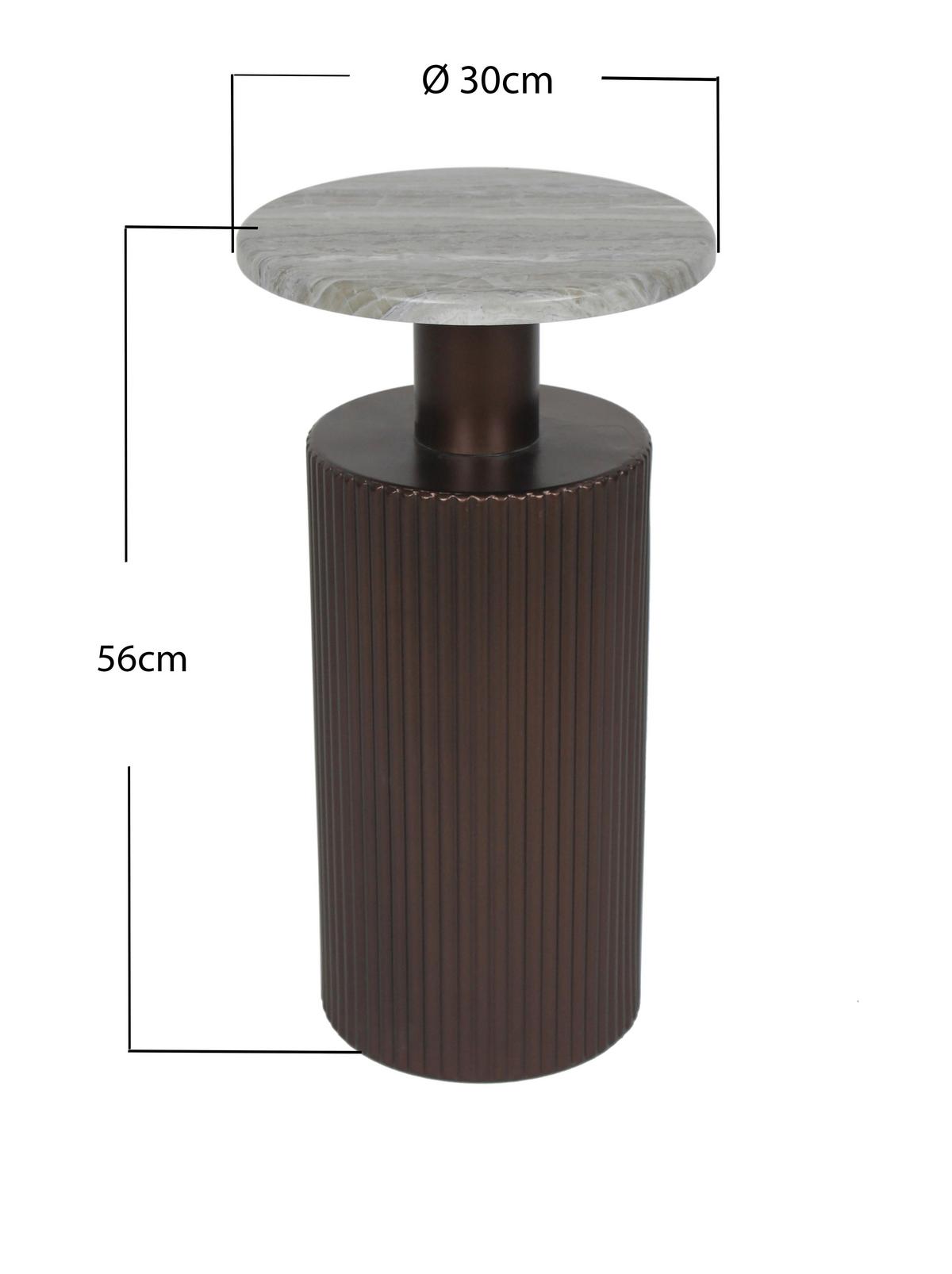 ODKLÁDACÍ STOLEK SOLCO -TREND- - bronzová/přírodní barvy, Lifestyle, kov/kompozitní dřevo (30/56cm) - Premium Living