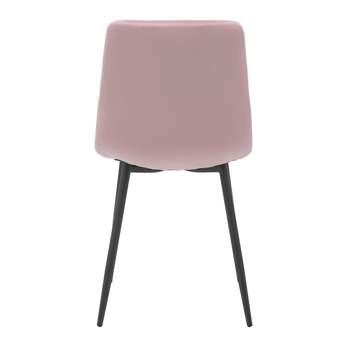 Jídelní židle RIA růžová - růžová/černá, Moderní, kov/dřevo (43,5/87/54cm) - Bessagi Home