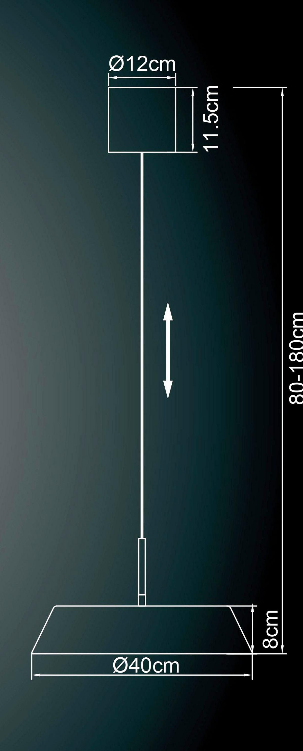 Led-hängeleuchte 3000k, 24w, 2900lm - Weiß/Nickelfarben, Basics, Kunststoff/Metall (40/180cm) - Globo