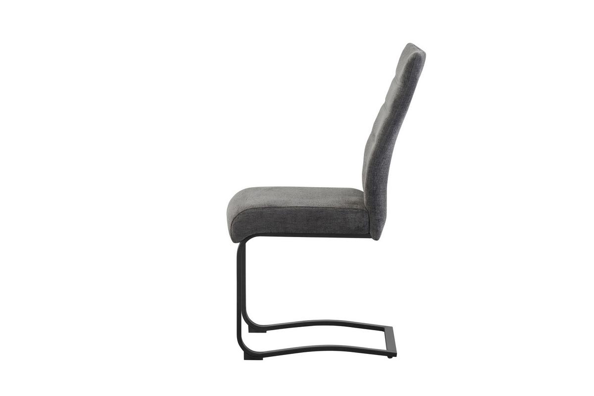 Schwingstuhl-Set Leni Anthrazit B: 43 cm - Anthrazit/Schwarz, MODERN, Textil/Metall (43/98/59cm) - MID.YOU