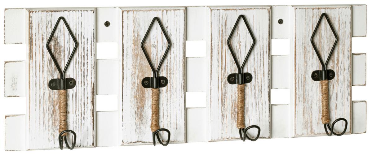 Fali Akasztóléc Adria - fekete/fehér, Modern, faalapú anyag/fém (55/20/7cm)