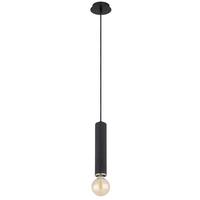 Hängeleuchte Marion H: 160 cm 1-Flammig - Schwarz/Nickelfarben, Basics, Holz/Metall (12/160cm) - Globo