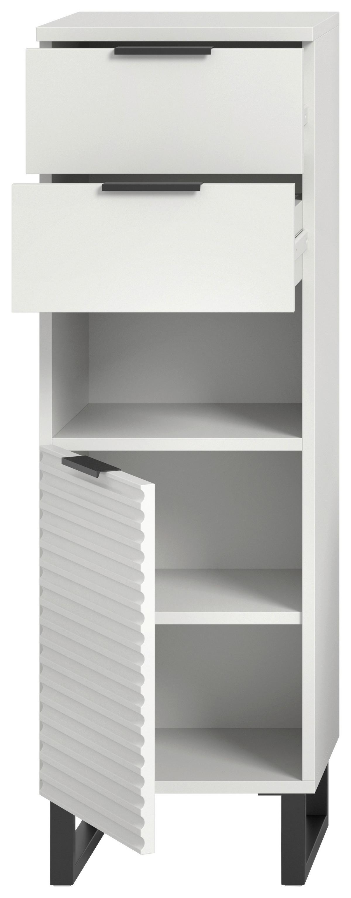 Midischrank Riff Weiß Schwarz B: 35 cm - Schwarz/Weiß, MODERN, Holzwerkstoff (35/110/34cm) - MID.YOU