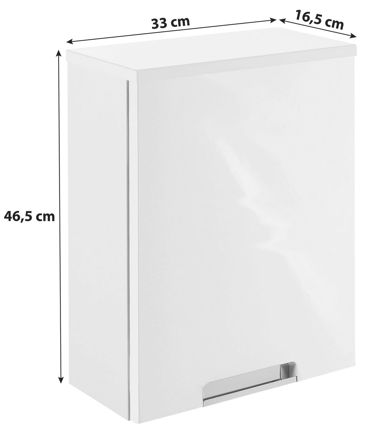 Hängeschrank Mit 1 Tür Mars B: 33 cm Eiche Dekor - Eichefarben/Weiß, MODERN, Holzwerkstoff (33,0/46,5/16,5cm) - MID.YOU