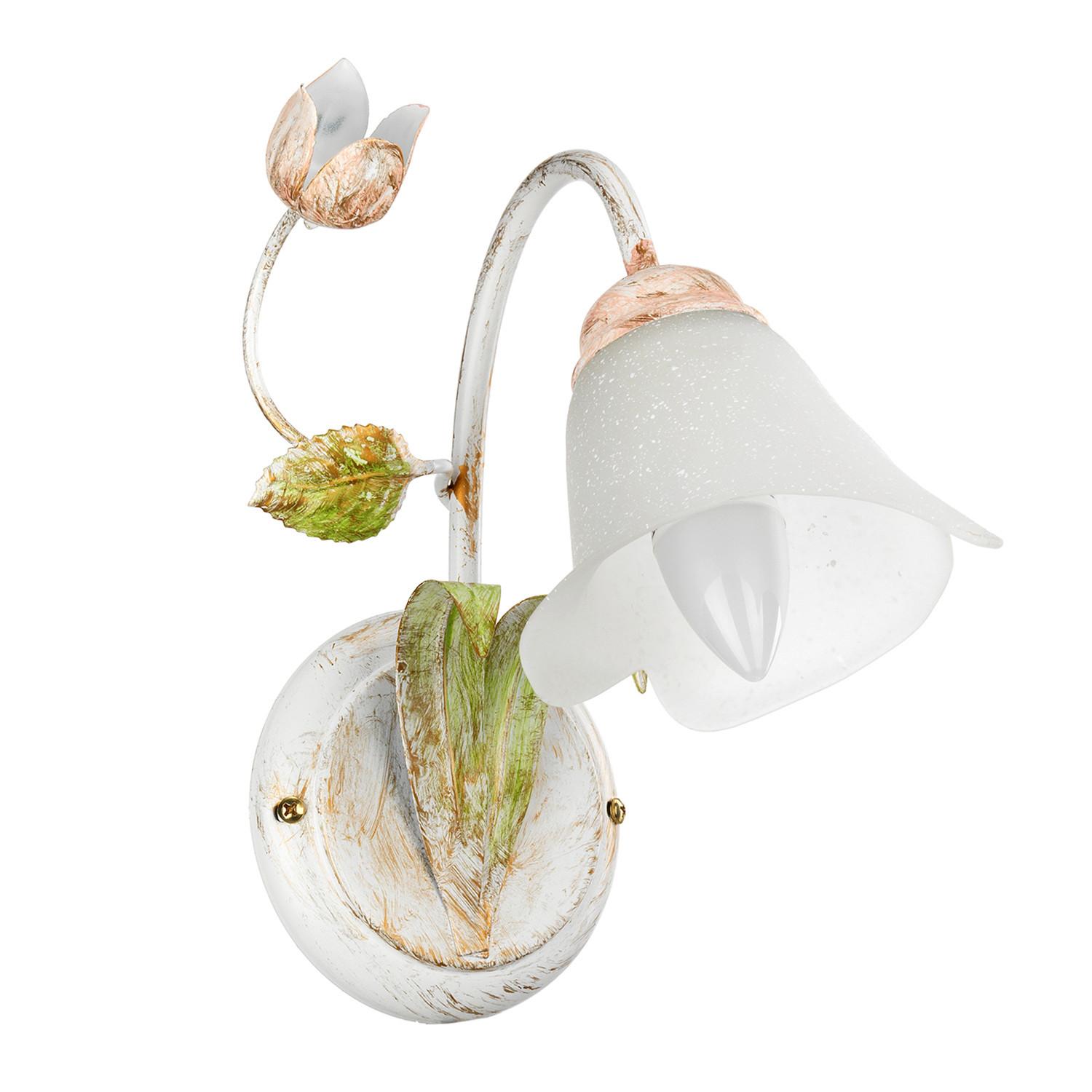 Wandleuchte 4985/Ap1 - Pink/Weiß, KONVENTIONELL, Glas/Metall (23/14/28cm)