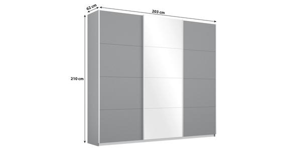 Schwebetürenschrank Mit Spiegel B: 203 cm Miami, Grau Metallic - Grau, MODERN, Holzwerkstoff (203/210/62cm) - Luca Bessoni