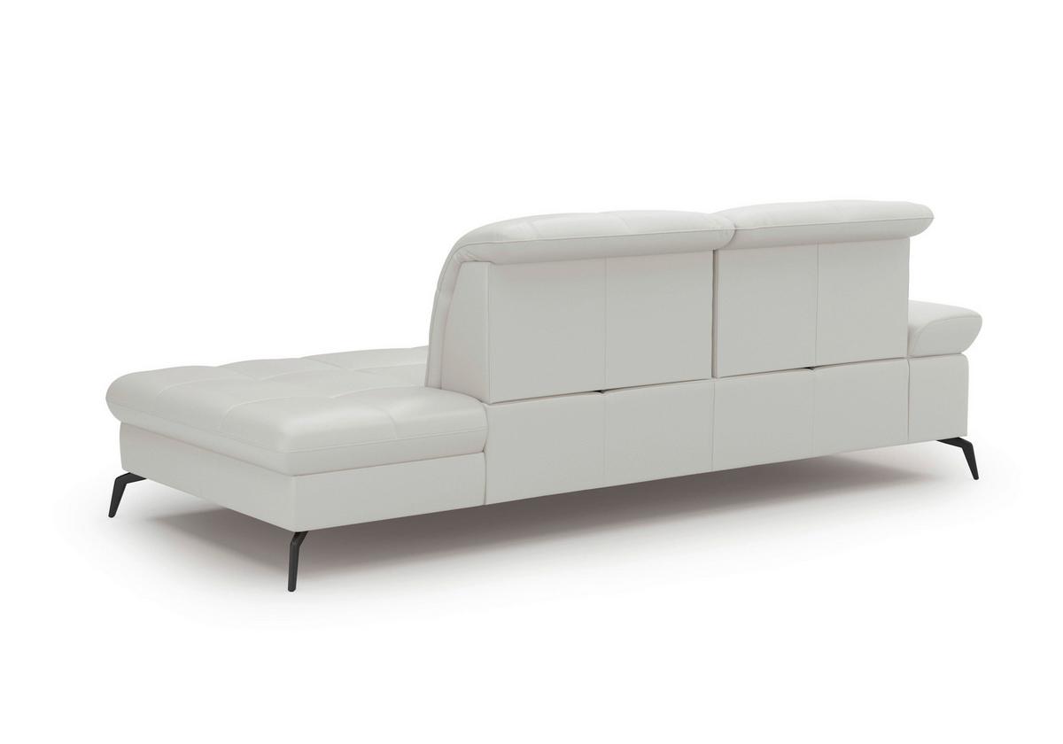 Récamiere Amica E, Weiß B: 231 Cm - Schwarz/Weiß, KONVENTIONELL, Leder (231/90/122cm) - Sit & More