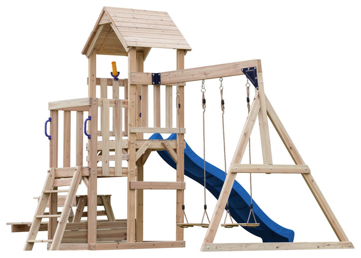 Spielturm A030.501.00 - Blau, KONVENTIONELL, Holz (366/267/383cm) - Ambia Garden
