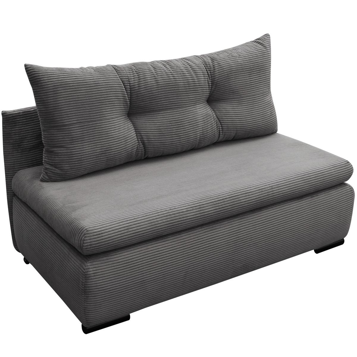Schlafsofa mit Bettkasten Yellow B: 154 cm Cord Grau - Schwarz/Grau, Design, Textil (154/93/85cm) - MID.YOU