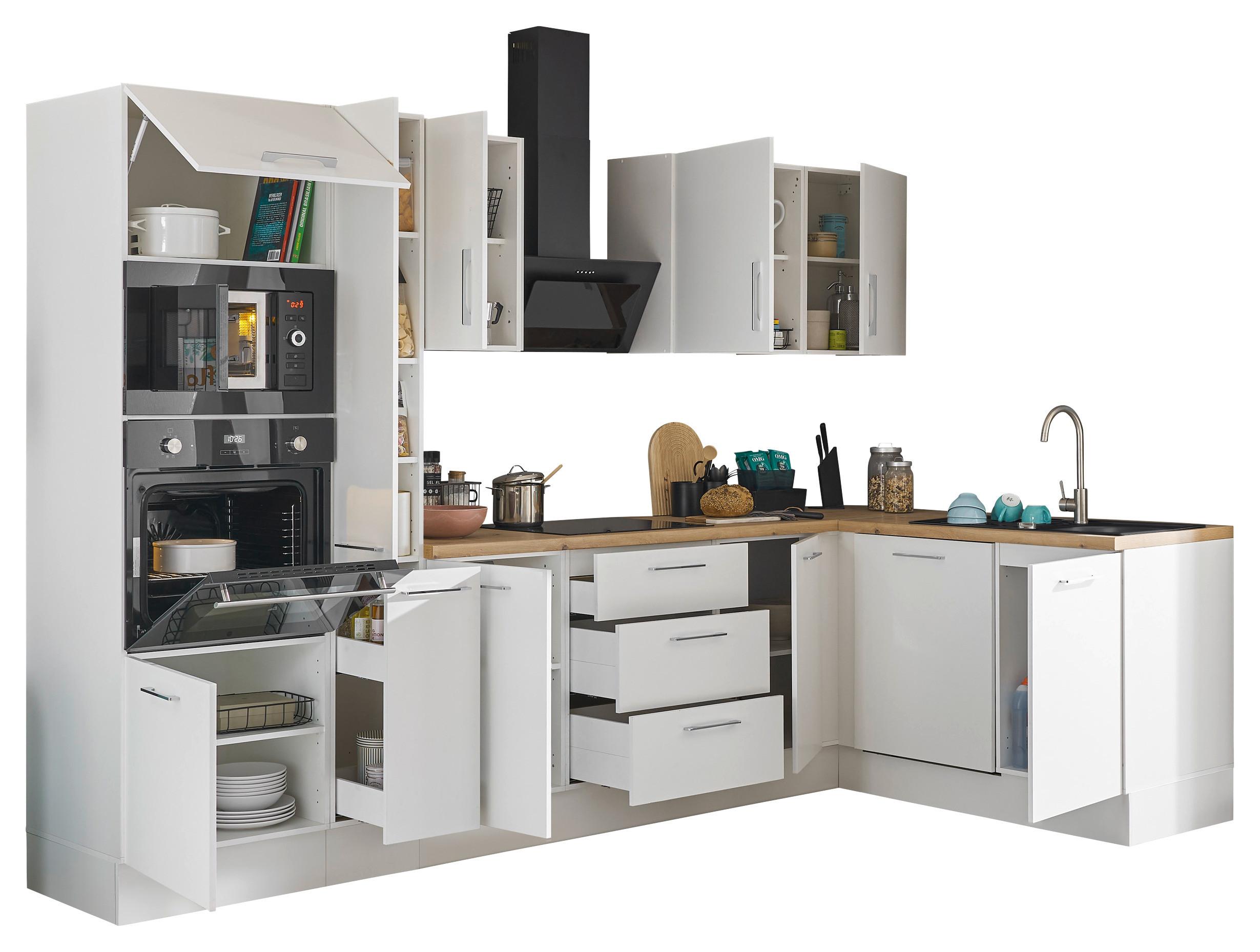 Eckküche Turin Weiß/Eiche Dekor 310x175 cm - Weiß/Eiche Artisan, Basics, Holzwerkstoff (310/175cm) - MID.YOU