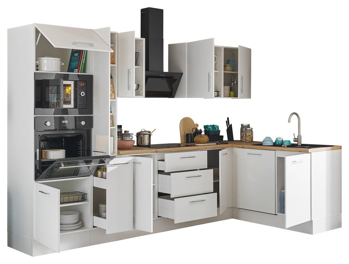 Eckküche Turin Weiß/Eiche Dekor 310x175 cm - Weiß/Eiche Artisan, Basics, Holzwerkstoff (310/175cm) - MID.YOU