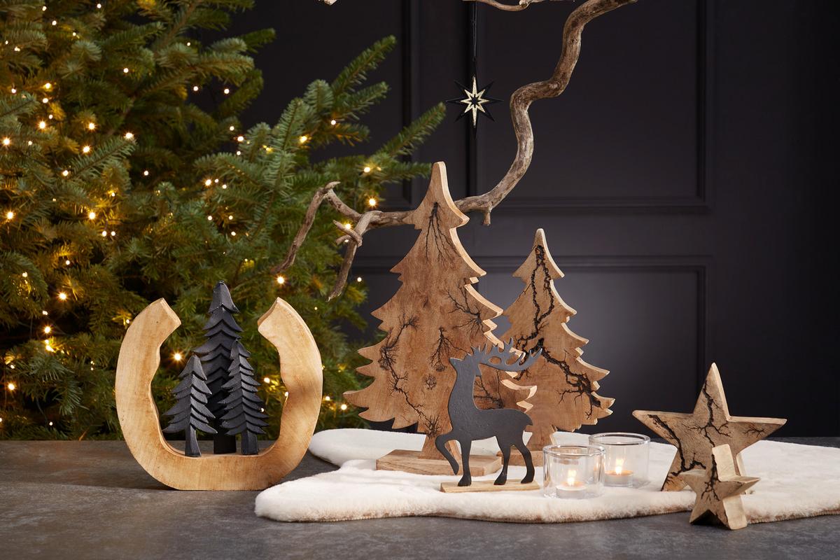 Weihnachtsdeko Stern Metall Zum Hängen - Goldfarben/Schwarz, Basics, Metall (9/5/12cm)