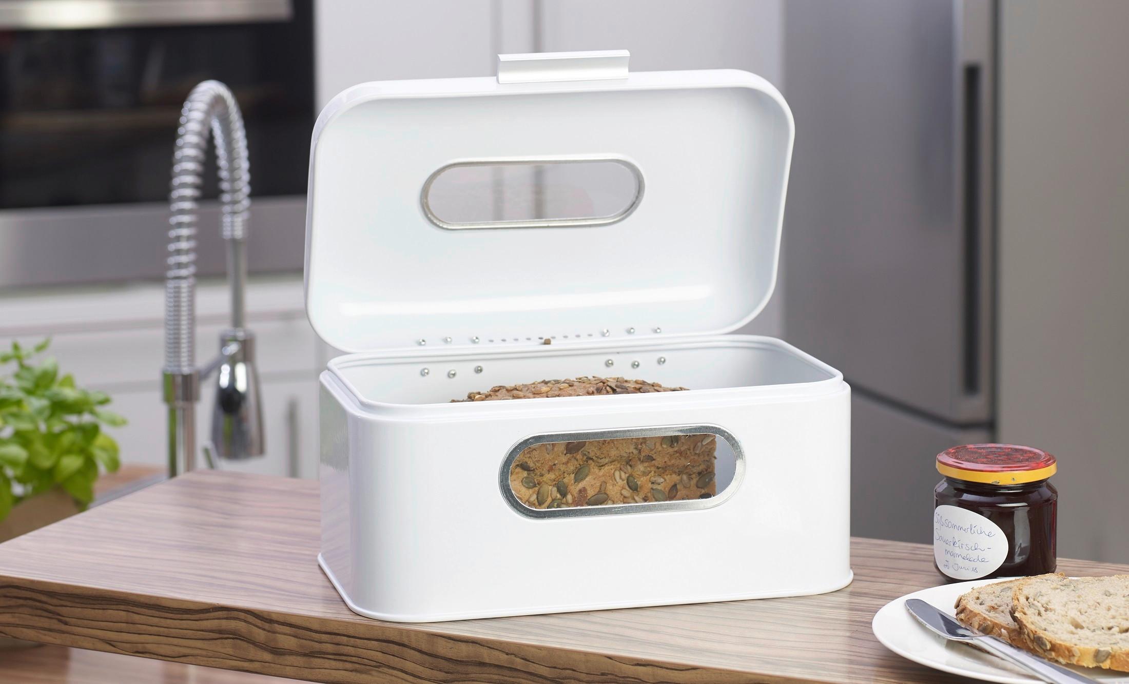 Brotkasten aus Metall Small LxBxH: ca. 30x20x16,5 cm - Weiß, Trend, Metall (30/20/16,5cm) - Echtwerk