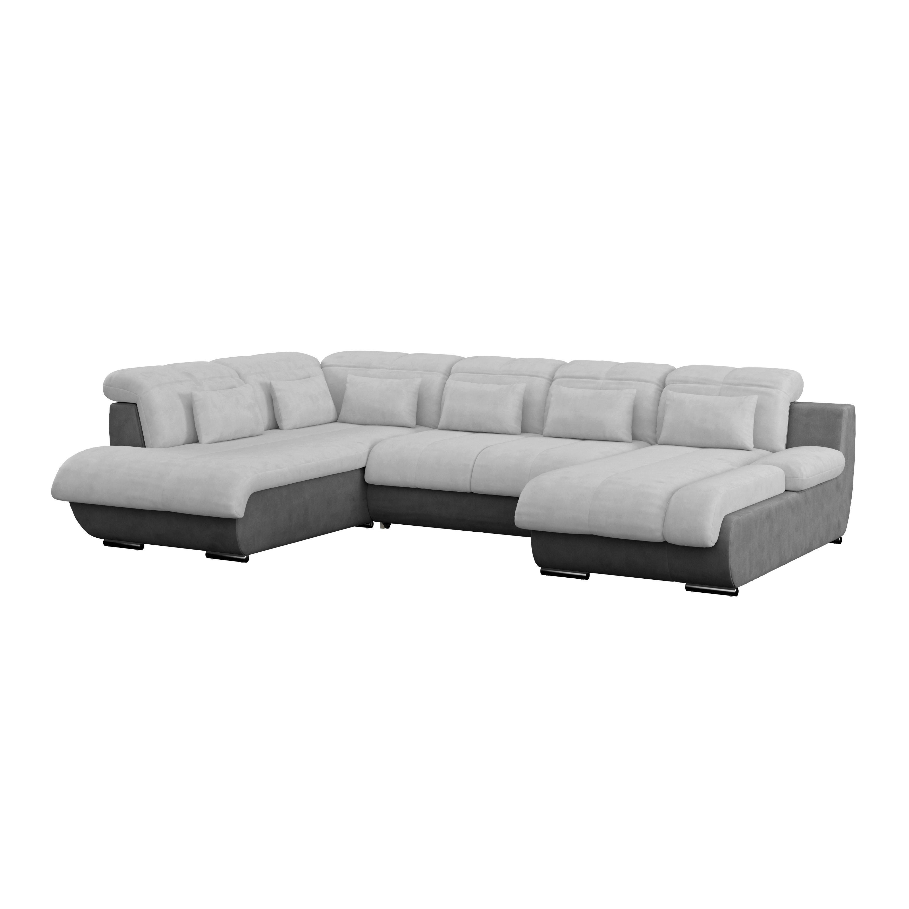 Sedací souprava MULTI, levá, světle šedá / tmavě šedá barva - světle šedá/tmavě šedá, Moderní, kov/textil (228/345/184cm) - Luca Bessoni