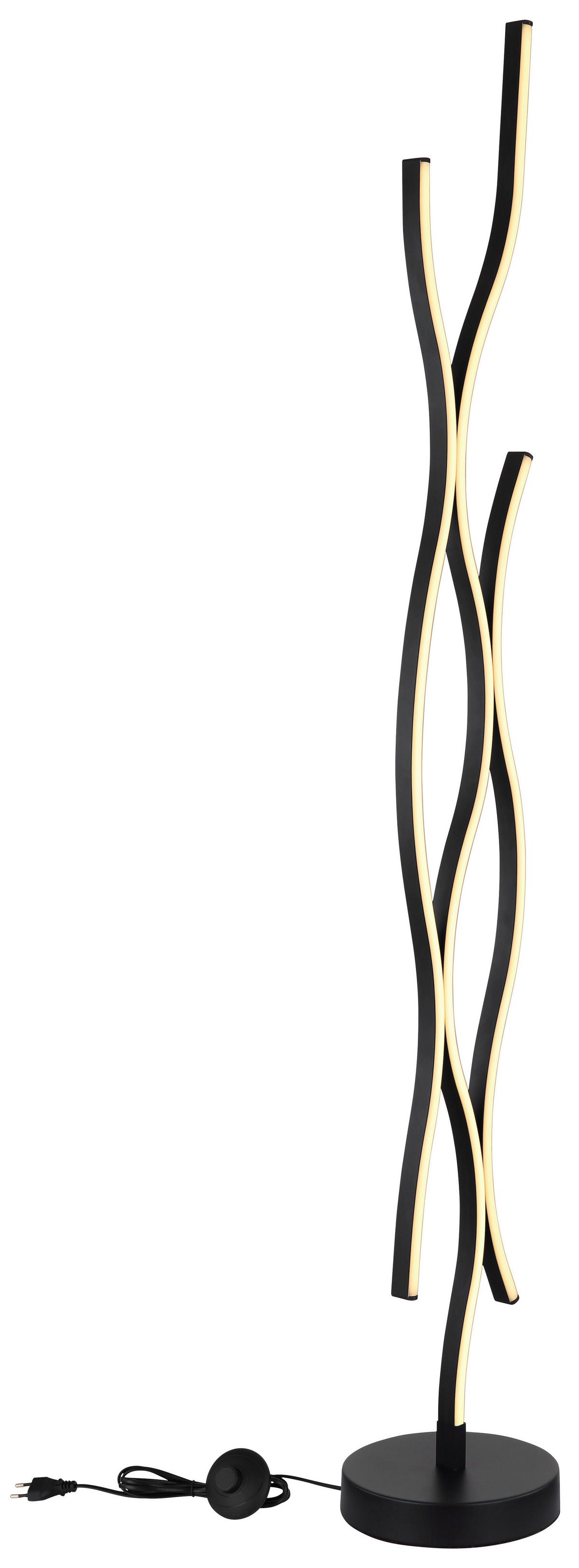 Stehleuchte Opal, Schwarz, Inkl. Led - Opal/Schwarz, Trend, Kunststoff/Metall (20/135cm) - Globo