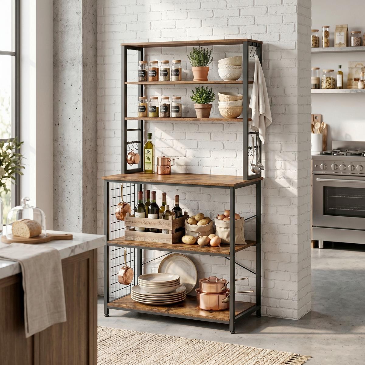 REGAL KKS019B01 - Dunkelbraun/Schwarz, Trend, Holzwerkstoff/Metall (80/167/40cm) - MID.YOU