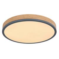 LED-Deckenleuchte Ø 45 cm mit Farbtemperaturenwechsler - Opal/Graphitfarben, Basics, Holzwerkstoff/Kunststoff (45/8,5cm) - Globo