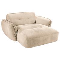 XXL-Sessel Fluffy, Creme B: 182 cm - Creme/Schwarz, MODERN, Textil (182/87/184cm) - Trendmanufaktur