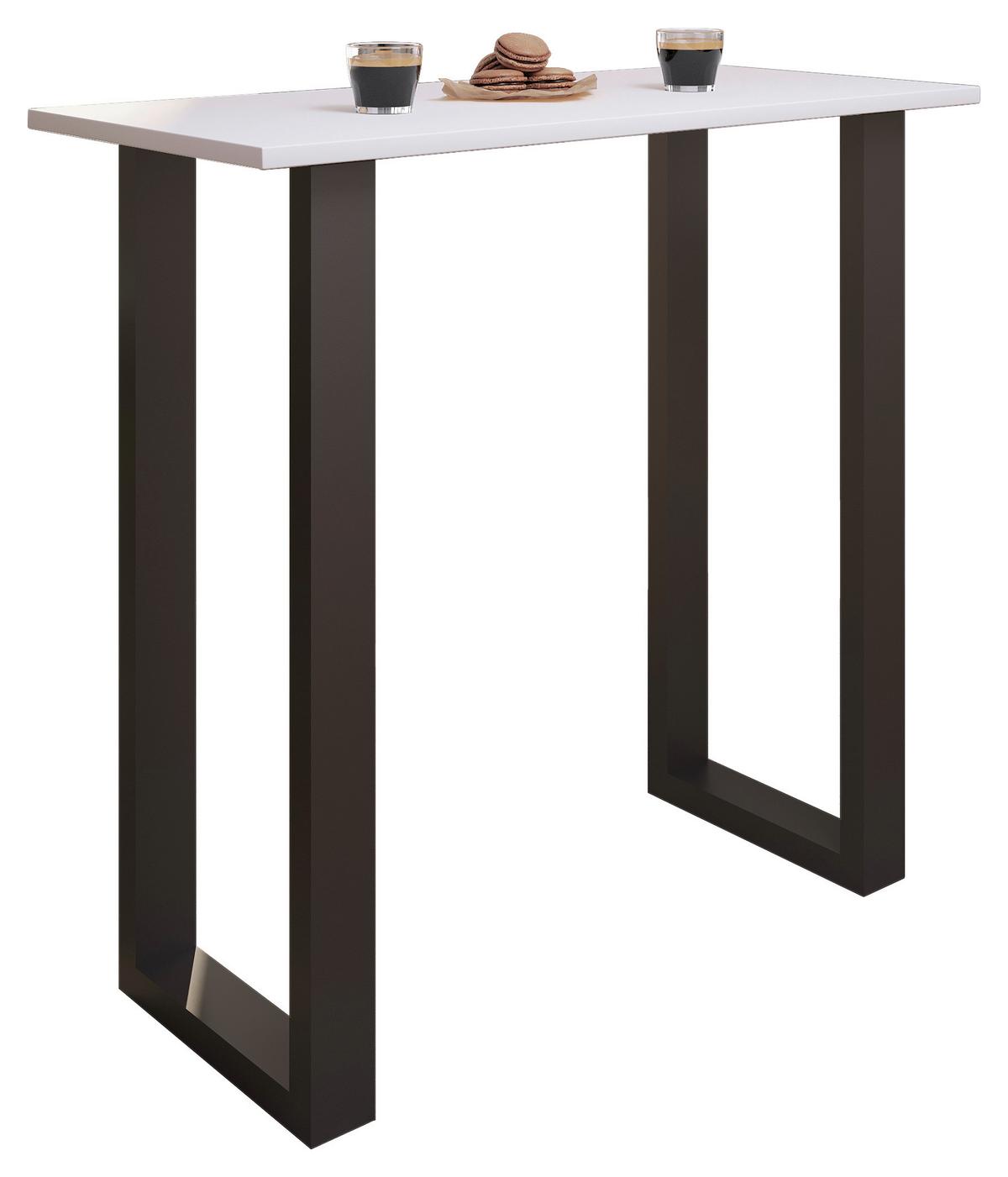 Bartisch Xona B 110x50 - Schwarz/Weiß, KONVENTIONELL, Holzwerkstoff/Metall (110/50/102cm)