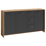 Sideboard B 153cm Benno, Anthrazit/Eiche Dekor - Eichefarben/Anthrazit, KONVENTIONELL, Holzwerkstoff (153/83/35cm) - MID.YOU