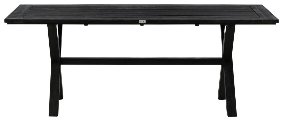 Gartentisch Rives - Schwarz, KONVENTIONELL, Holz (200/100/75cm) - Gardenson