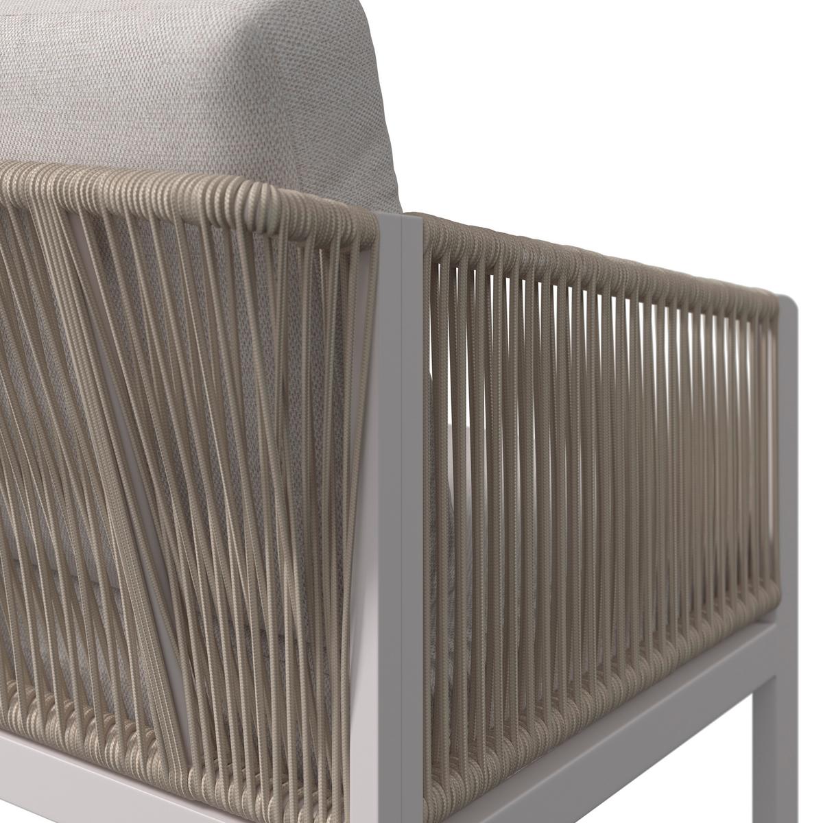 Loungesessel Palma - Hellbraun/Weiß, MODERN, Textil/Metall (65/67/80cm) - Beldano