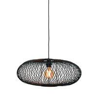 Hängeleuchte Cango H: 40 cm 1-Flammig höhenverstellbar - Schwarz, Natur, Naturmaterialien (63/40cm) - Good & Mojo