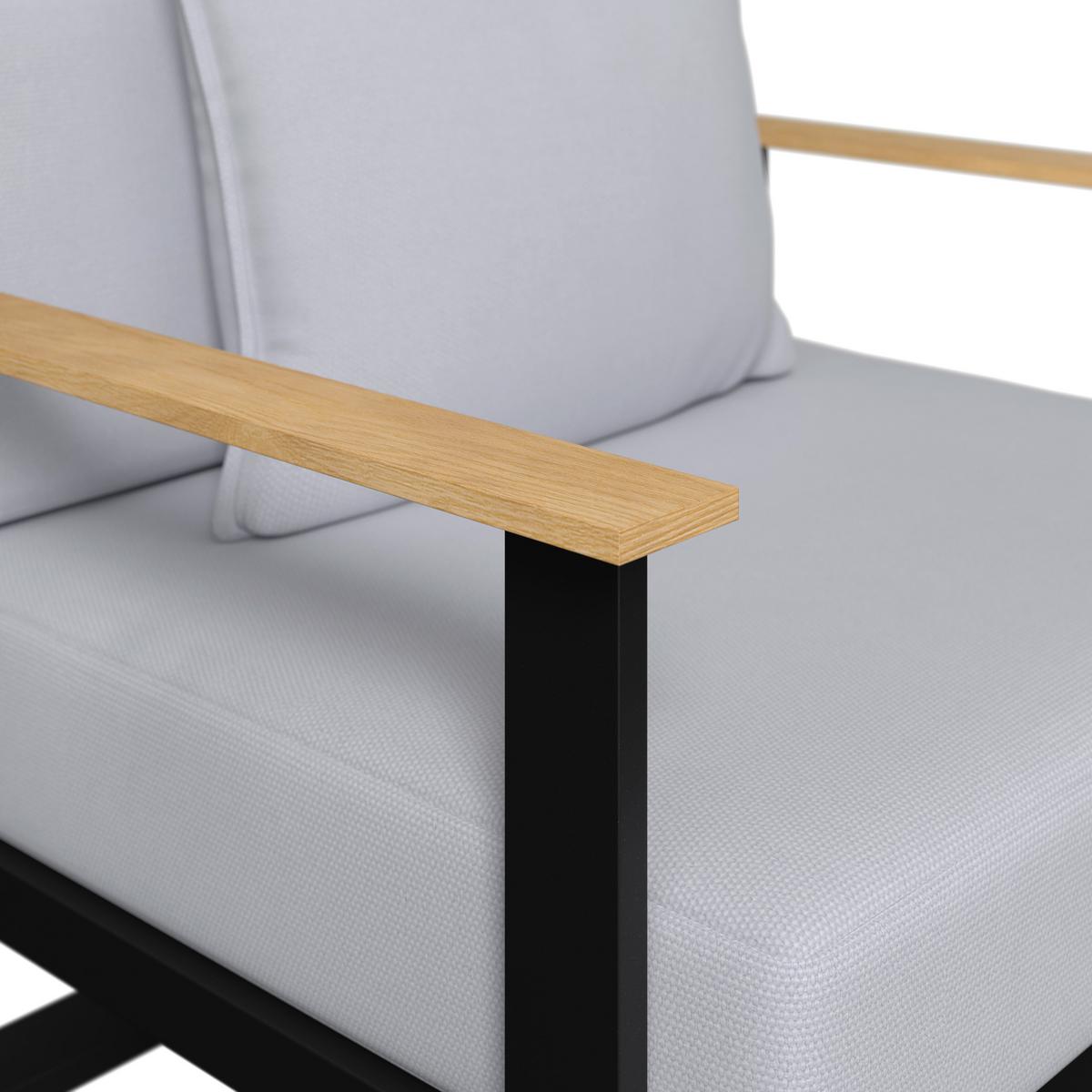 TERASOVÁ SEDACIA SÚPRAVA FABRIZIA - sivá, Modern, kov/drevo - Bessagi Garden