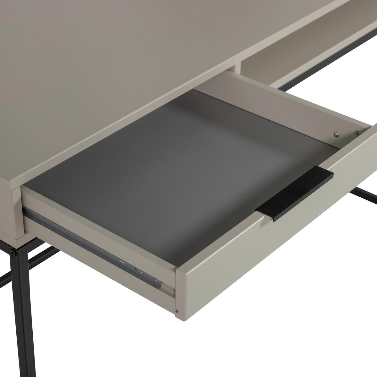 Schreibtisch Nore Grau B: 130 cm - Schwarz/Grau, MODERN, Holz/Metall (130/58/75cm) - Livetastic