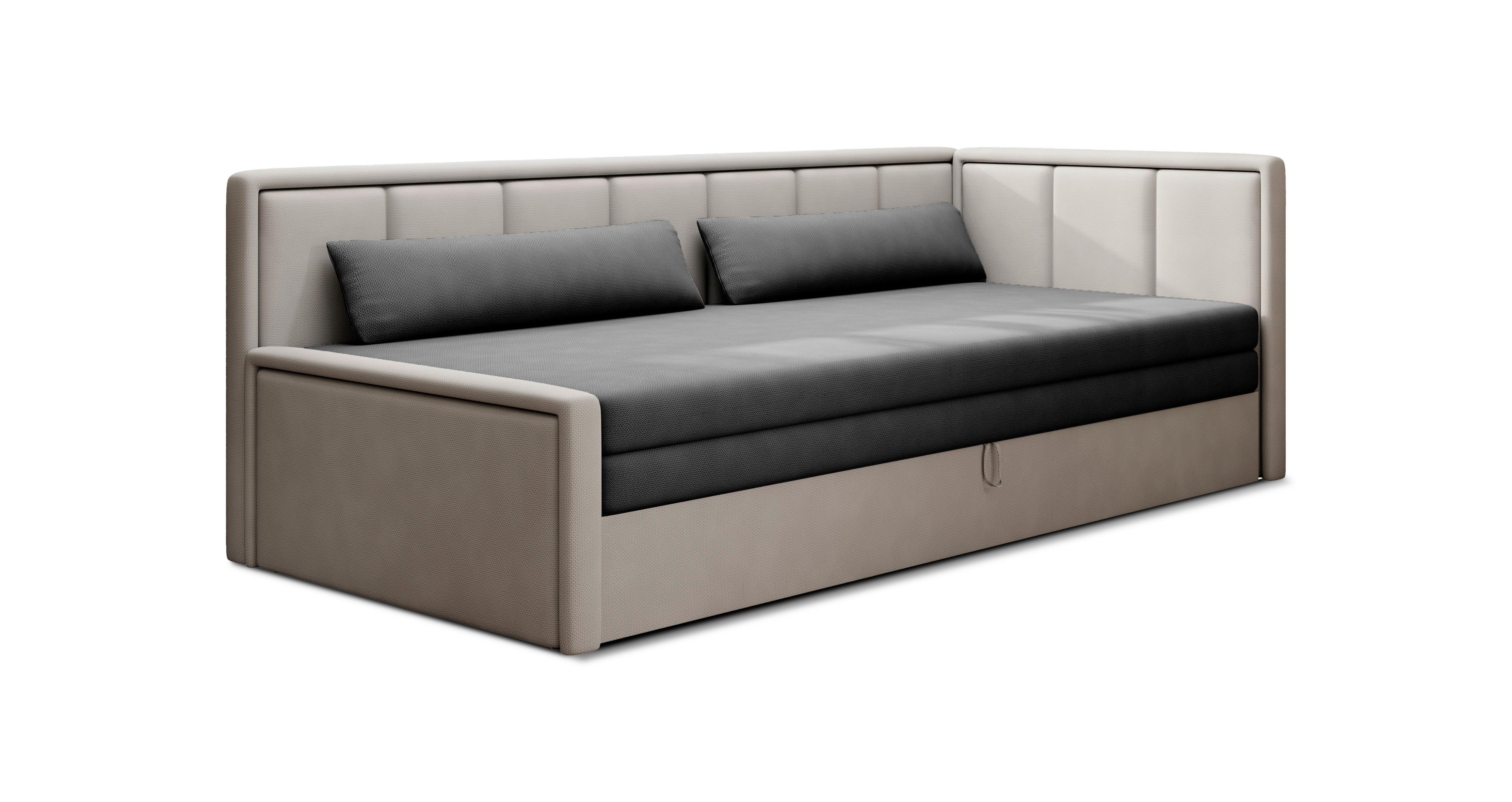 Récamiere Fulgeo Rechts Anthrazit, Hellgrau, B: 214 Cm - Anthrazit/Hellgrau, Design, Textil (214/77/82cm) - MID.YOU