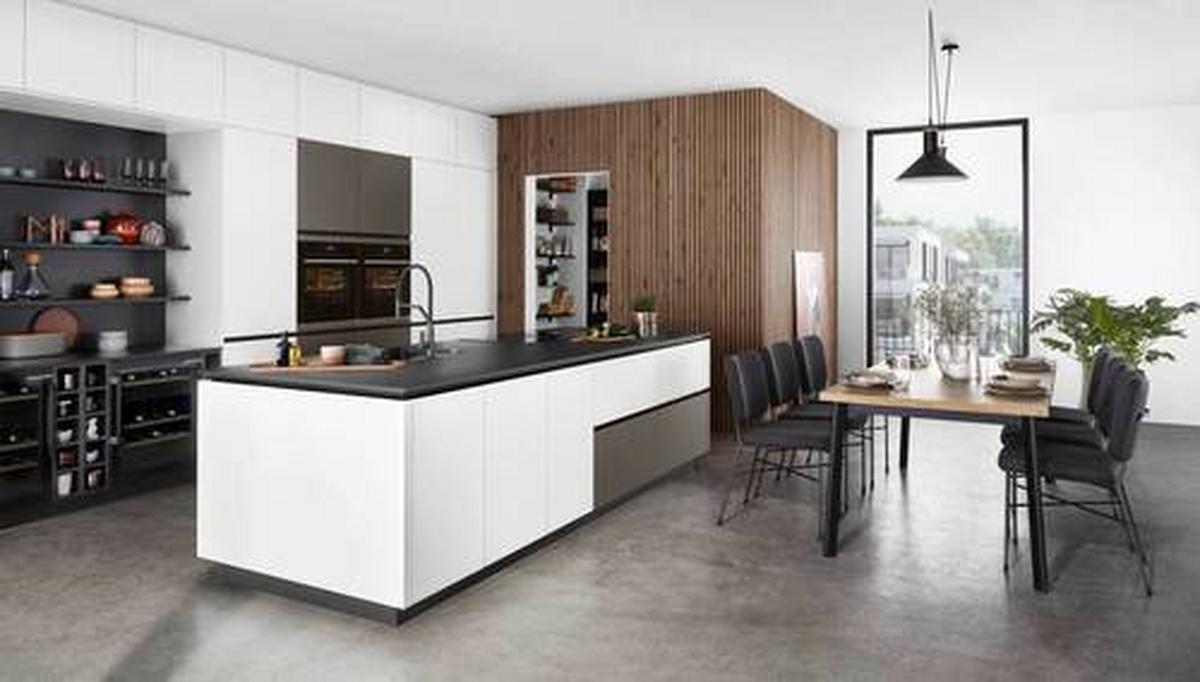 Einbauküche Atlantis Frei Planbar Modernes Design - Anthrazit/Titanfarben, MODERN, Holzwerkstoff - Vertico