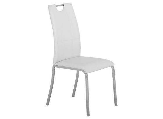 Szék Mandy - Króm/Fehér, konvencionális, Fém/Textil (42/96/60cm) Szék Mandy - Króm/Fehér, konvencionális, Fém/Textil (42/96/60cm)
