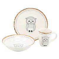 Kindergeschirrset Multicolor Steinzeug Eule - Multicolor, Basics, Keramik - Creatable