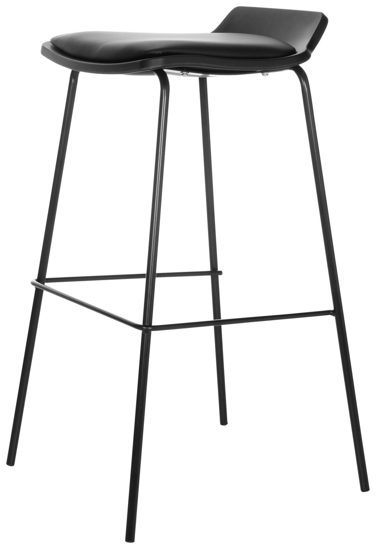Barhocker Lonso 10 - Schwarz, Basics, Textil/Metall (47/82/49cm) - MID.YOU