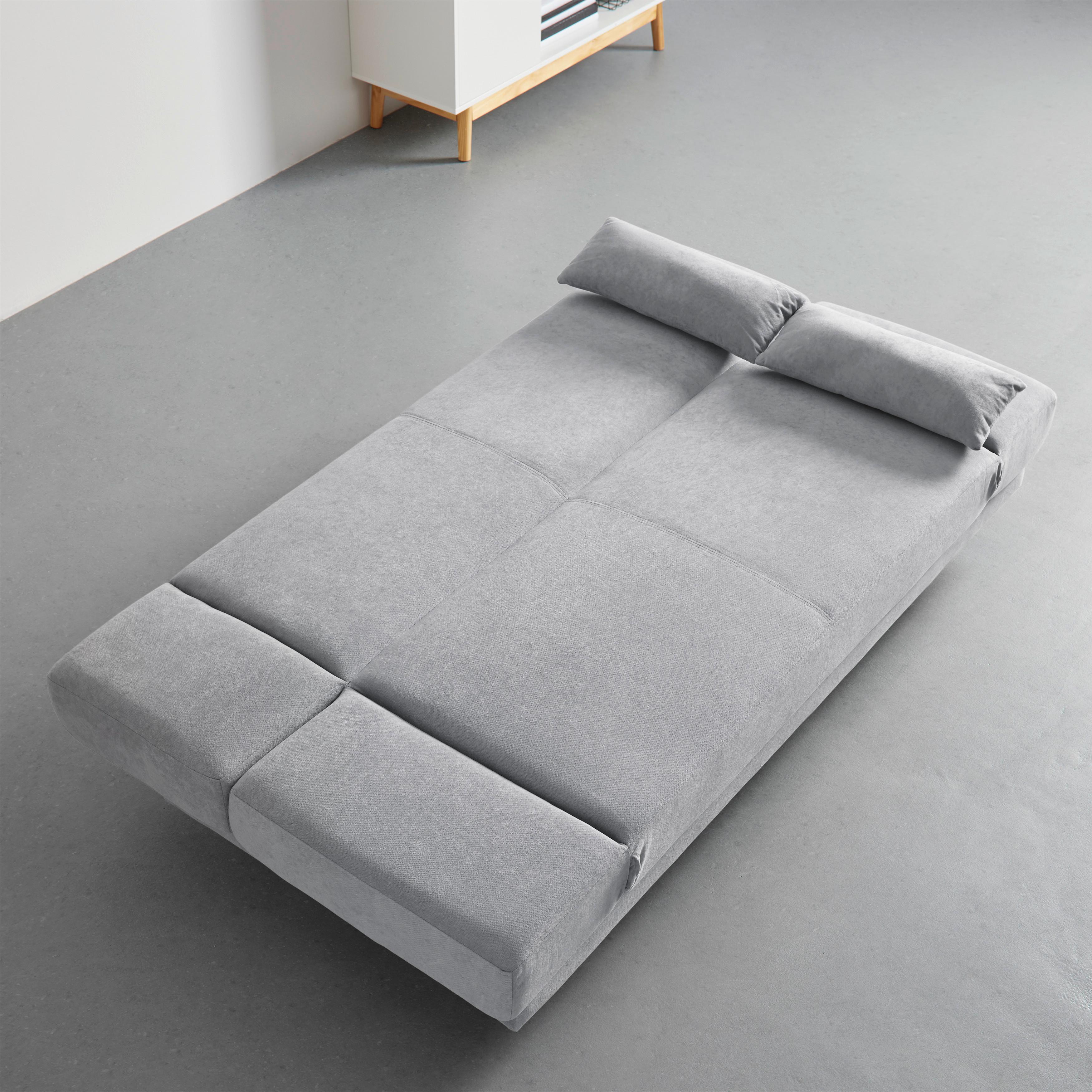 Pohovka FUNKY taupe - prírodná farba/svetlosivá, Modern, drevo/textil (183/73/79cm) - Bessagi Home