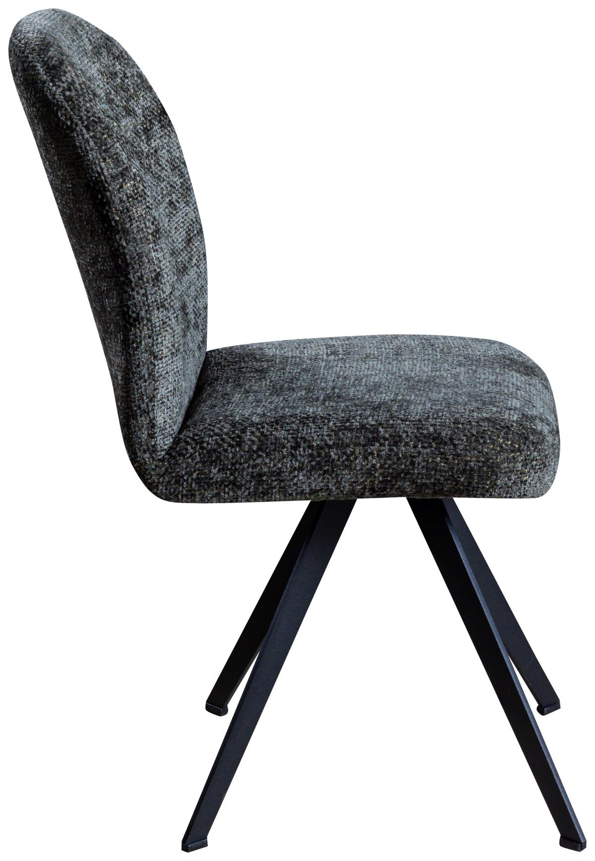 Stuhl Grün Mit Metallbeinen Ulmo 47/91/61 Cm - Schwarz/Grün, MODERN, Textil/Metall (47/91/61cm)