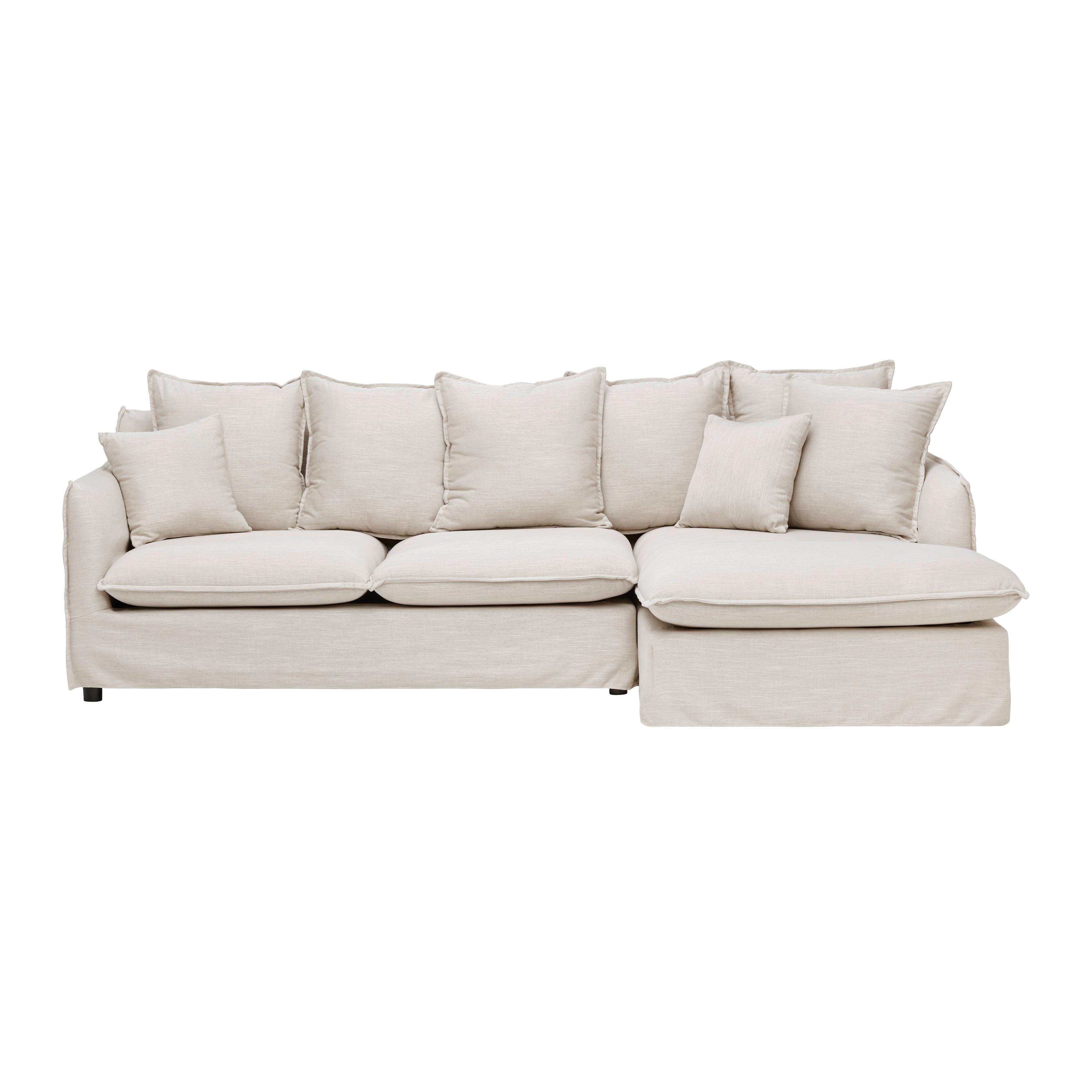 Sedacia súprava ELIA prírodná farba - čierna/prírodná farba, Modern, drevo/textil (265/84/158cm) - Bessagi Home