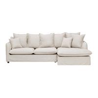 Sedací souprava ELIA přírodná barva - černá/přírodní barvy, Moderní, dřevo/textil (265/158cm) - Bessagi Home